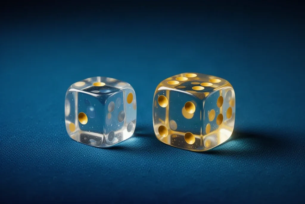 Ảnh minh hoạ hai viên xúc xắc cho mục luật chơi casino 33WIN